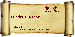 Murányi Kleon névjegykártya